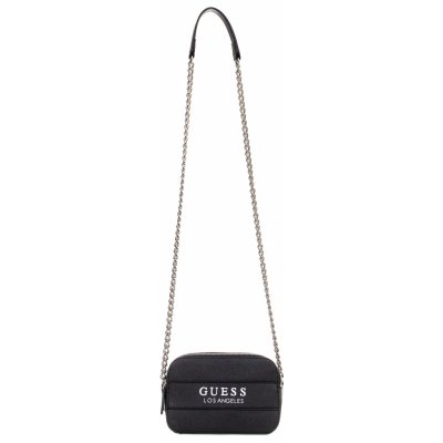 Guess dámská kabelka černá s logem a řetízkovým popruhem – Zboží Mobilmania