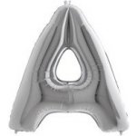 GRABO fóliový balónek PÍSMENO STŘÍBRNÉ A 102cm,40" nafukovací – Zboží Dáma