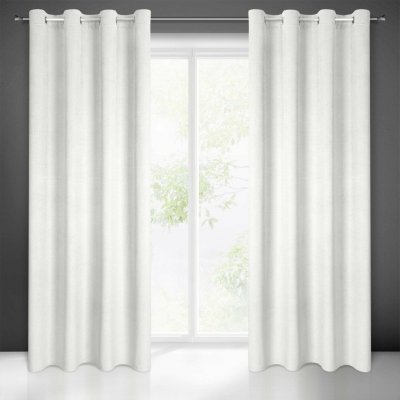 EUROFIRANY ZATEMŇOVACÍ ZÁVĚS NA KROUŽCÍCH ELIZA 140X250 CM BÍLÁ – Zboží Dáma