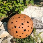 Keramická koule na svíčku s hvězdami a kometami (20 cm)- tmavá zahradní dekorace – Zboží Dáma