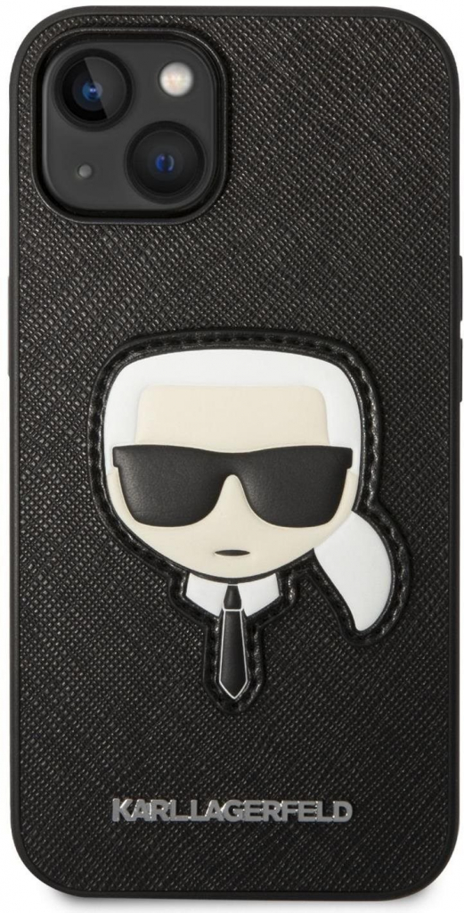 Pouzdro Karl Lagerfeld PU Saffiano Karl Head iPhone 14 Plus černé