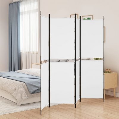 vidaXL 4dílný paraván bílý 200 x 180 cm textil – Zbozi.Blesk.cz