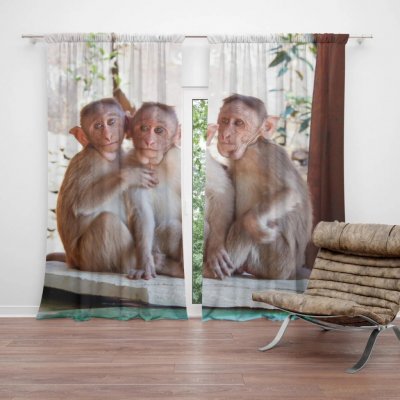 Sablio Závěs Opičky: 2ks 140x250cm – Hledejceny.cz