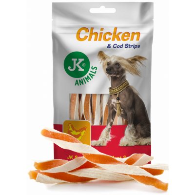 JK ANIMALS Meat Snack Chicken And Cod Strips sušené kuřecí maso s treskou 80 g – Zboží Mobilmania
