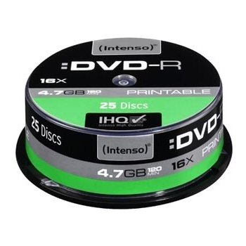 Intenso DVD+R 4,7GB 16x, printable, cakebox, 25ks (4811154)