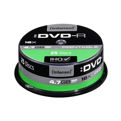 Intenso DVD+R 4,7GB 16x, printable, cakebox, 25ks (4811154) od 208 Kč -  Heureka.cz
