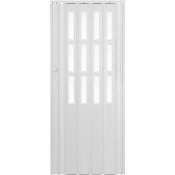 STANDOM Shrnovací dveře prosklené ST13 Bílá 85 cm