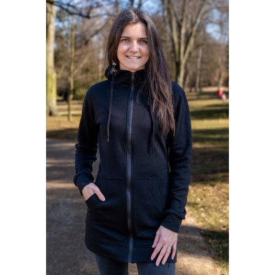 Jsem máma Dámská dlouhá mikina na zip s kapucí černá – Zboží Dáma