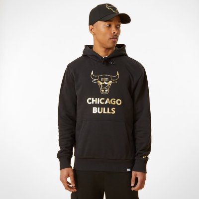New Era Chicago Bulls Metallic Logo Black Hoodie černá – Zboží Mobilmania