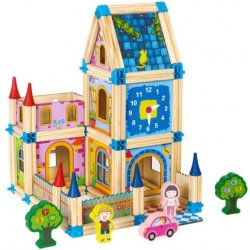 Eco Toys Dřevěné konstrukční kostky dům 6v1