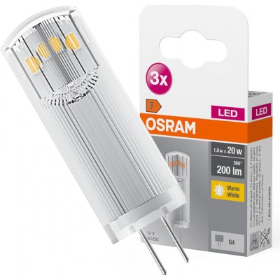 Osram 3PAK LED žárovka LED G4 corn 1,8W = 20W 200lm 2700K Teplá bílá 300° 12V OSRPARA1160 – Hledejceny.cz