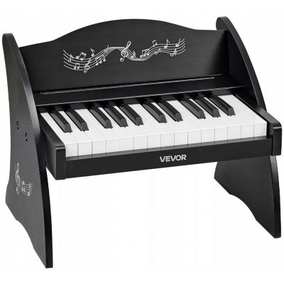 VEVOR Dětské dřevěné piano s 25 klávesami a nastavitelnou hlasitostí černé – Zboží Dáma