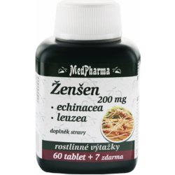 MedPharma Ženšen extrakt 350 mg + echinacea + leuzea 67 tablet