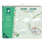 Janod Step by step Kreativní sada Kreslení krok za krokem Dinosauři – Hledejceny.cz