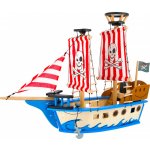 Small Foot dřevěná pirátská loď s pruhovanými plachtami – Hledejceny.cz