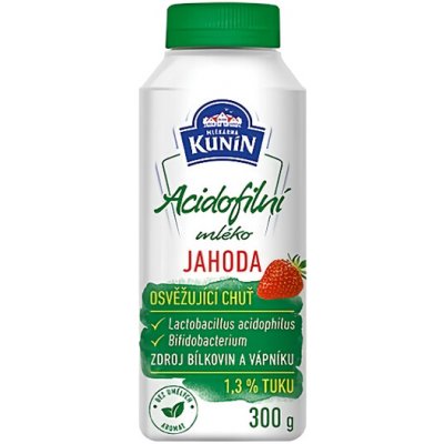 Mlékárna Kunín Mlékarna Kunín Acidofilní mléko jahoda 1,3% 300g – Hledejceny.cz