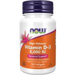 NOW Foods Now Vitamin D3 5000 IU 120 softgel kapslí – Hledejceny.cz