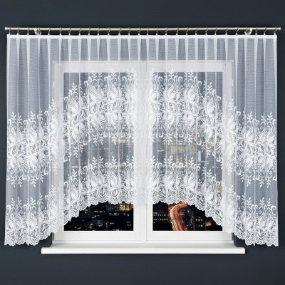 Dekorační krátká vzorovaná záclona na žabky JOANNA 160 bílá 400x160 cm MyBestHome – Zboží Mobilmania