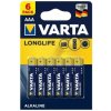 Baterie primární Varta Longlife AAA 6 ks 961050