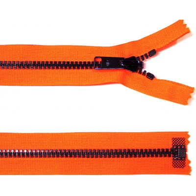KOH-I-NOOR Kostěný zip no.5 rozepínací 85cm neonově oranžový bundový s překlápěcím jezdcem – Hledejceny.cz