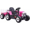 Elektrické vozítko Joko elektrický traktor Cipísek s přívěsem růžová
