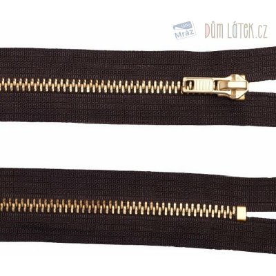 Zip džínový hnědý 12 cm – Zboží Mobilmania