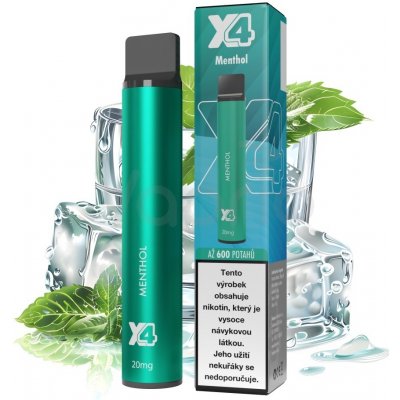 X4 Bar Zero Mentol 0 mg 600 potáhnutí – Hledejceny.cz