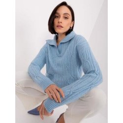 ITALY MODA svetr s límečkem at sw 2349 2.27 light blue