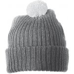 Knitted cap with pompon MB7540 s kulich em tmavě šedá/světle šedá – Hledejceny.cz