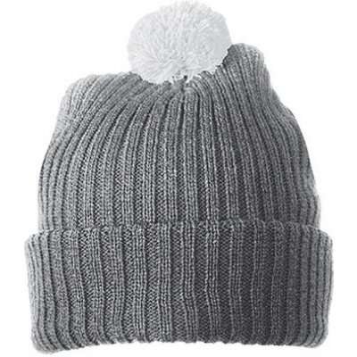 Knitted cap with pompon MB7540 s kulich em tmavě šedá/světle šedá – Hledejceny.cz