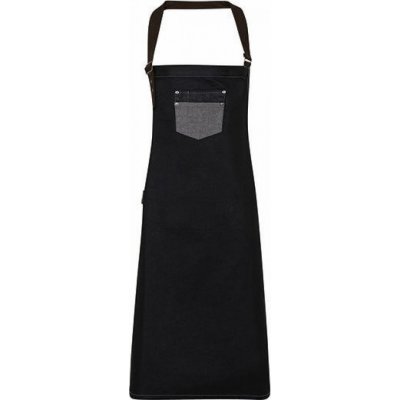Premier Workwear Džínová zástěra s povoskovaným vodoodpudivým povrchem černá denimová Pantone 433C 72x86cm PW136 – Hledejceny.cz