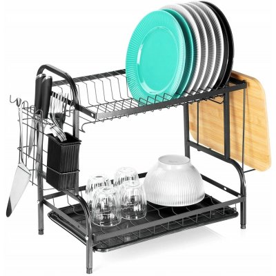 Odkapávač na nádobí kovový černý 2-patrový 52x24,5x40 cm – Hledejceny.cz