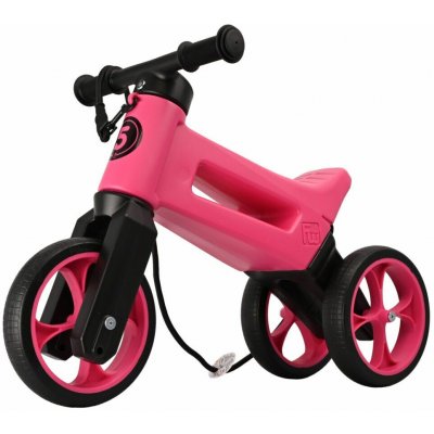 FUNNY WHEELS Rider SuperSport 2v1 růžové/růžové s popruhem a tichými koly – Zboží Dáma