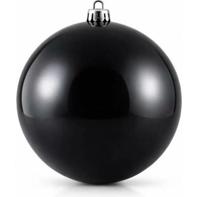 DECOLED Velká vánoční ozdoba 20 cm plastová koule černá lesklá – Hledejceny.cz