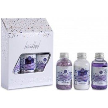 Adria-Spa Lavender & Olive výživný sprchový gel 50 ml + koupelová sůl 50 ml + tělové mléko 50 ml dárková sada