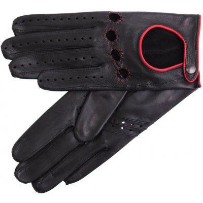 Špongr Dámské kožené řidičské rukavice KIARA černá/červená – Zboží Dáma Špongr Dámské kožené řidičské rukavice KIARA černá/červená – Zboží Dáma