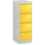 Rauman Kovová kartotéka A4 4 zásuvky žlutá ral 1023 – Zboží Dáma