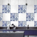 Crearreda Samolepicí dekorace Tile Cover Azulejos 31223 Kachlík, modro-bílé ornamenty 3 archy 20x20 cm – Zboží Dáma