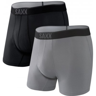 Saxx Quest Boxer Brief Fly black/dk charcoal II 2PK