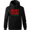 Dámská mikina s potiskem Merry Drunk I'm Christmas Oversized mikina dámská Moon kratší + širší Černá