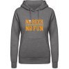 Dámská mikina s potiskem AWDis Hoodie mikina Pivní design No Beer No Fun Uhlíková