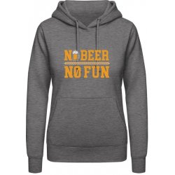 AWDis Hoodie mikina Pivní design No Beer No Fun Uhlíková