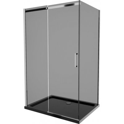 MEXEN/S Omega sprchový kout 120x80, grafit, chrom + černá vanička se sifonem 825-120-080-01-40-4070 – Sleviste.cz