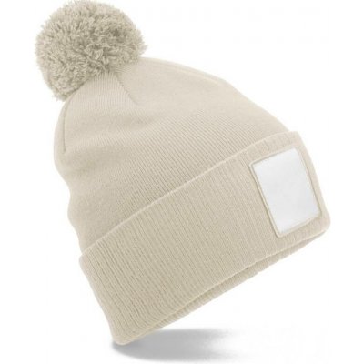 Beechfield Čepice Patch Pompon B 338R oatmeal/whi Oatmeal/bílá – Hledejceny.cz