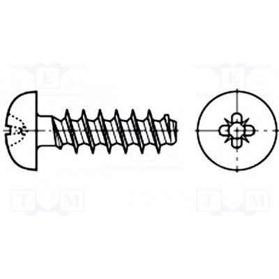 BOSSARD 3205363 Vrut; pro plasty; 2,2x6; Hlava: kulatá; Pozidriv; PZ1; ocel; zinek – Hledejceny.cz