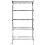Hendi Regál s 5 policemi, Chrom, 910x455x(H)1830mm – Sleviste.cz