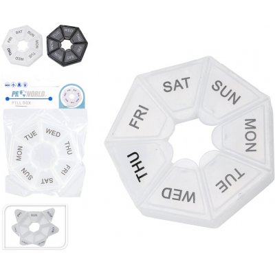 Pro World Týdenní organizér na léky se 7 přihrádkami bílá/černá – Zbozi.Blesk.cz