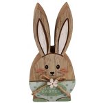 Emocio Dekorace dřevo 65x147mm ZAJÍC ZELENÉ KALHOTY, přírodní, zelená – Zboží Dáma