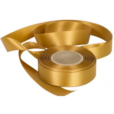 Atlasová stuha zlatá, šíře 24 mm, délka 20 m – Zboží Mobilmania