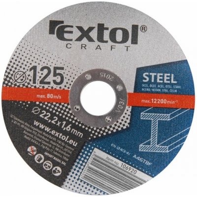 Řezný kotouč Extol Craft, na kov, 5ks, 125x1,6x22,2mm – Zboží Mobilmania